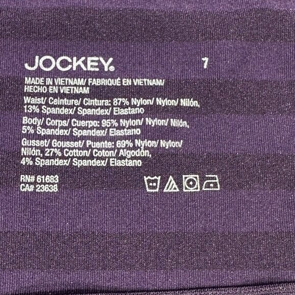 Jockey Women's Size Large 7 Panty Hipster Matte And Shine Striped Purple New - Picture 6 of 9